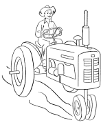 Farm Tractor Coloring Page