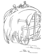 Hay Wagon Coloring Page