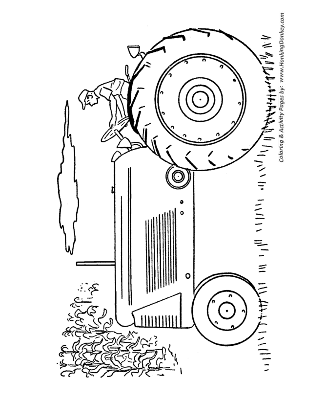Farm vehicles coloring page | Giant Tractor