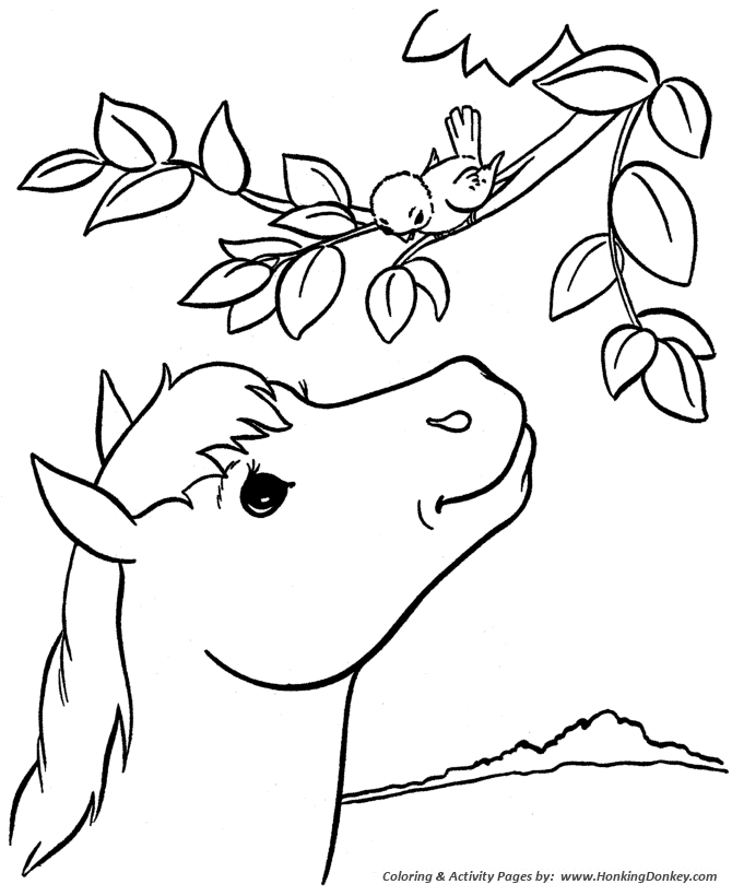 Horse coloring page | Country Farm Horse