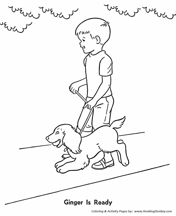 a boy and his dog coloring pages - photo #30