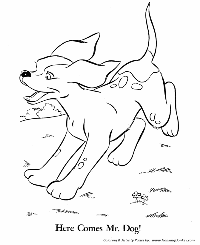 Spot comes running - Pet Dog Coloring page