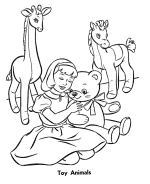 Giant Animal Dolls Coloring Pages | Animal Toys