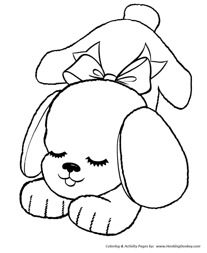 Toy Stuffed Dog Coloring Pages | Toy stuffed animal Coloring Page and