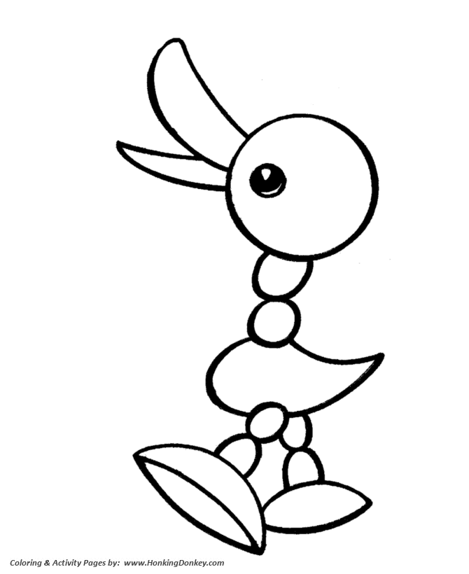 Toy Animal coloring page | Toy Duck Easy Beginner Coloring
