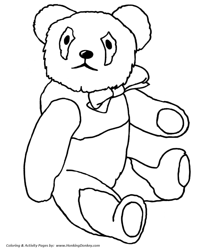Toy Animal coloring page | Stuffed Panda Bear