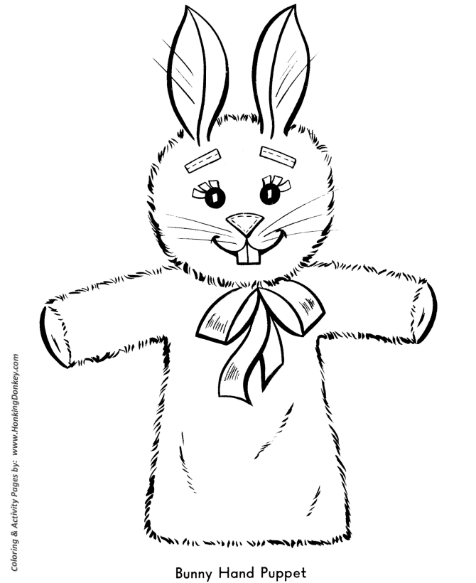 Toy Animal coloring page | Bunny hand puppet