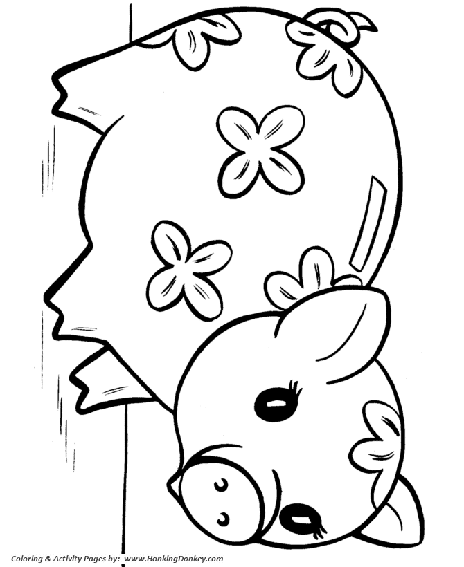 Toy Animal coloring page | Flower Piggy Bank Toy