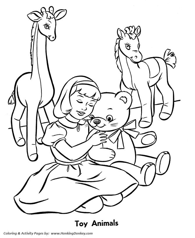 Toy Animal coloring page | Giant stuffed animal dolls