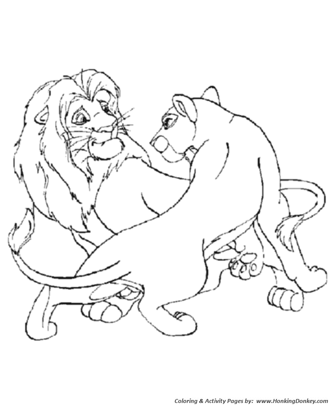 Male and Female Lions coloring page | Lion Coloring page