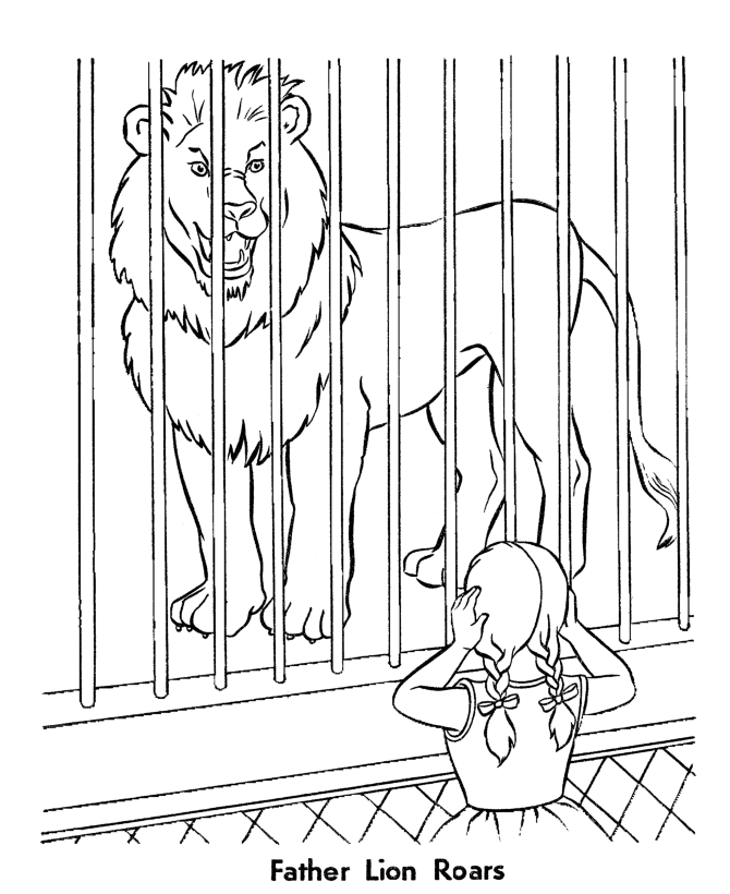 Zoo animal coloring page | Roaring Lion