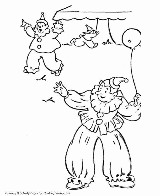 April Fool's Day Coloring page | Clowns acting foolish
