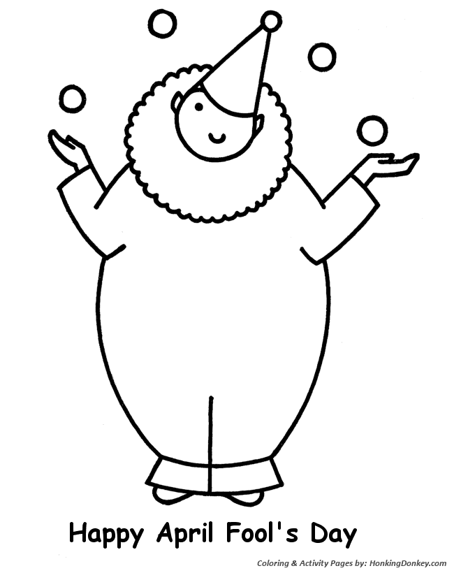 April Fool's Day Coloring page | Juggling Clown