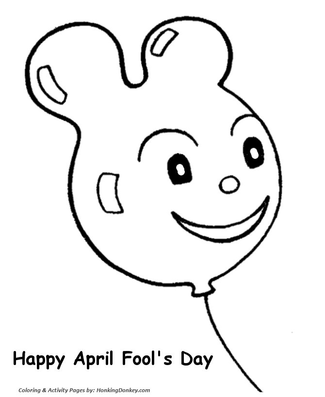 April Fool's Day Coloring page | Baloon Face