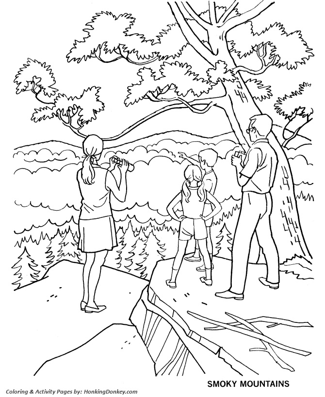 Arbor Day Coloring Pages - Smoky Mountains National Park