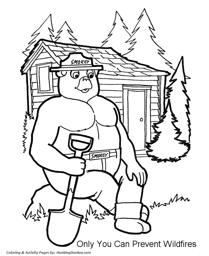 Arbor Day Coloring Pages - Wildfire Prevention