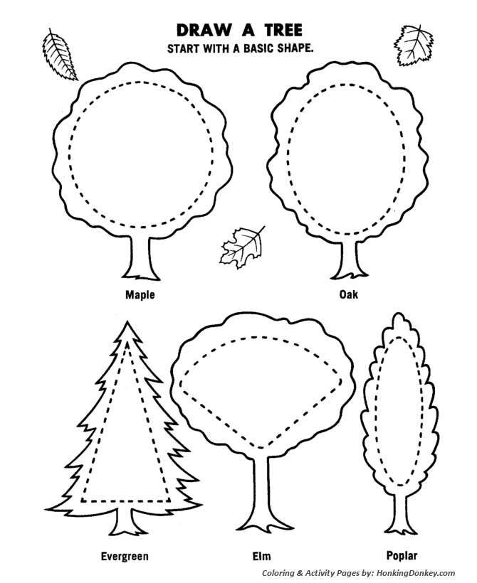 Arbor Day Coloring Pages - Draw a Tree