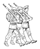 Armed Forces Day Coloring Page - Soldiers marching