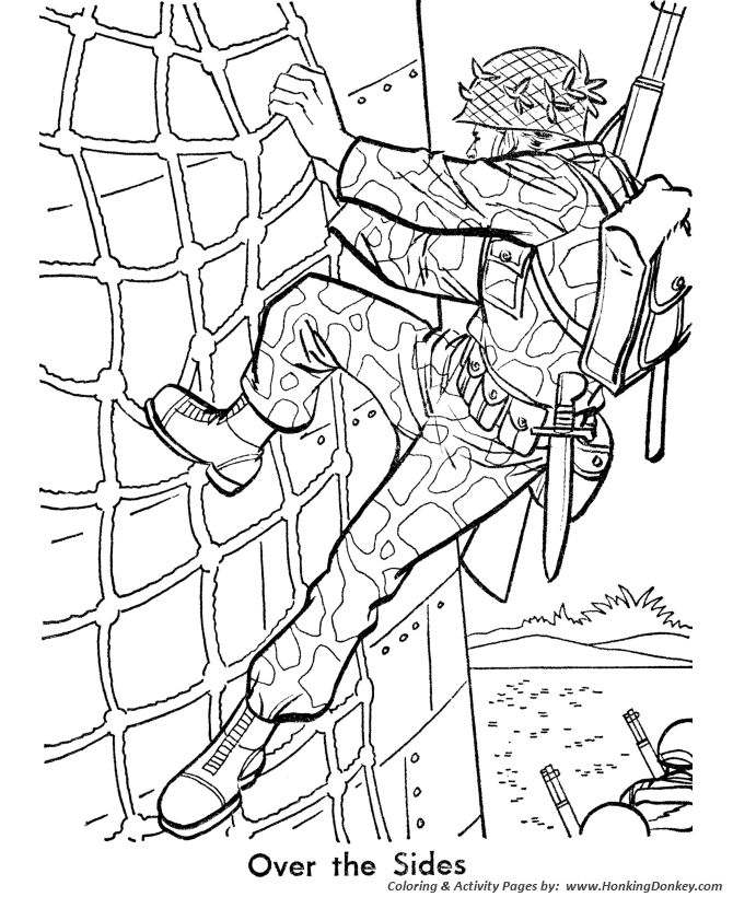 Armed Forces Day Coloring page | US Marines from a ship