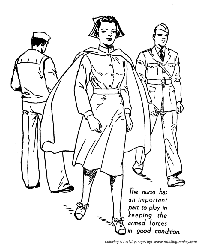 Armed Forces Day Coloring page | Navy nurse