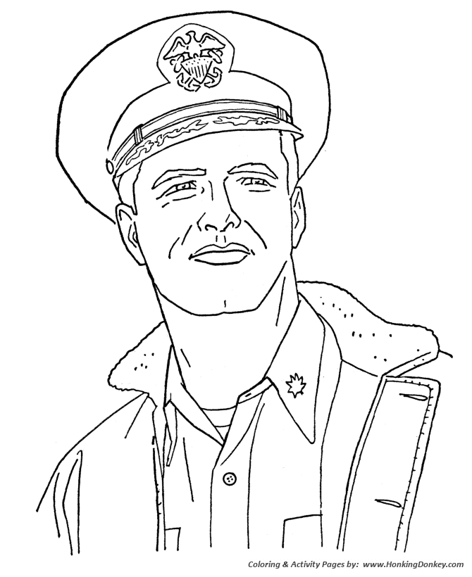 Armed Forces Day Coloring page | US Navy Officer