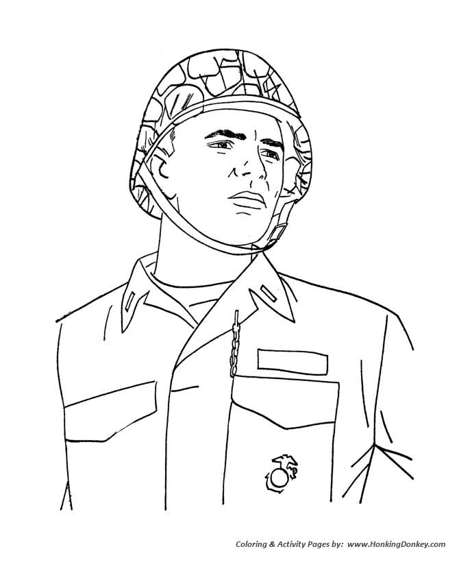 Armed Forces Day Coloring page | US Marine Officer - field uniform