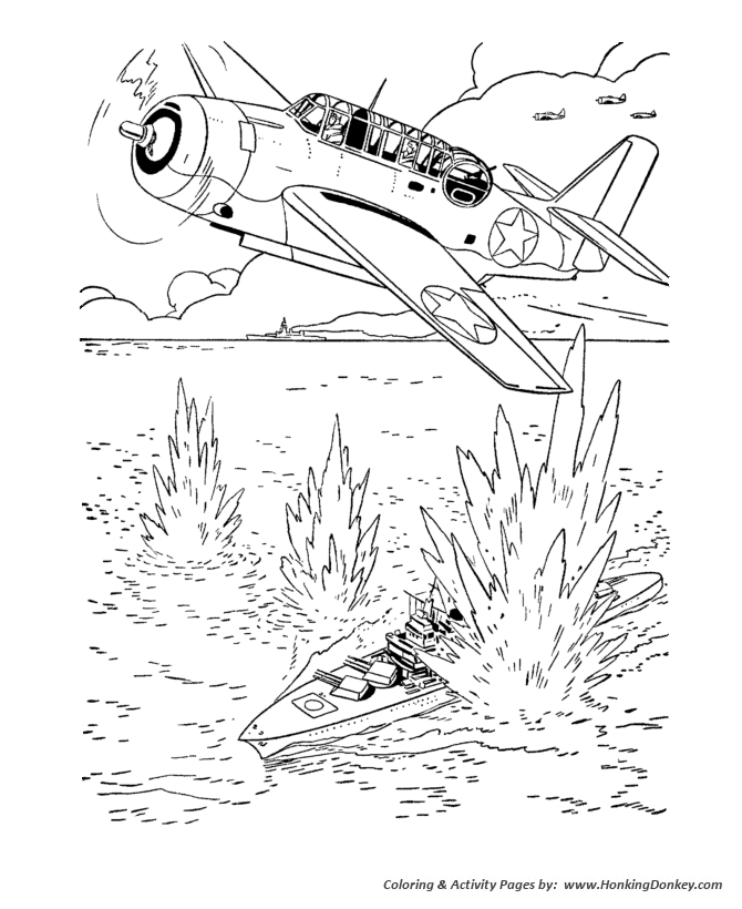 Armed Forces Day Coloring page | US Navy Bomber