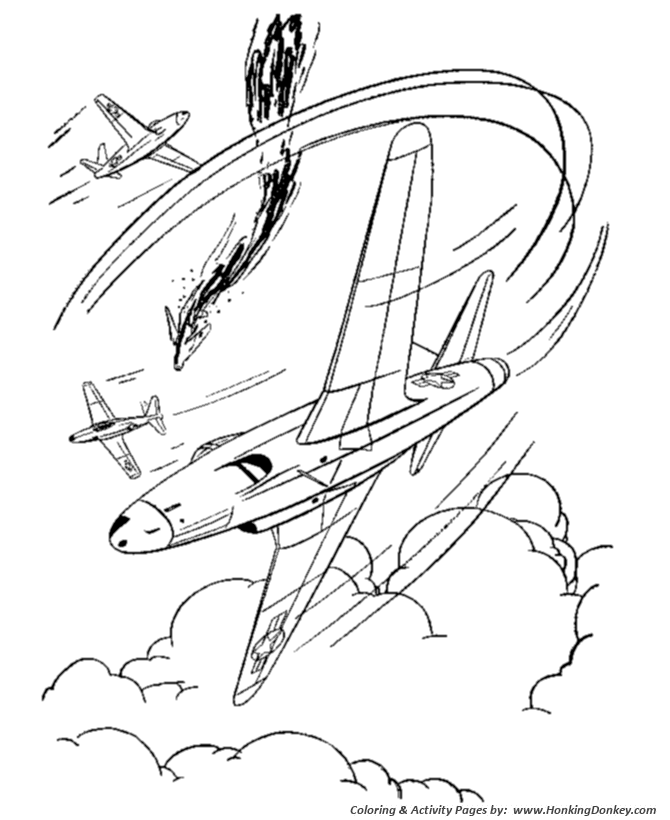 Armed Forces Day Coloring page | Air Force Jets dogfight