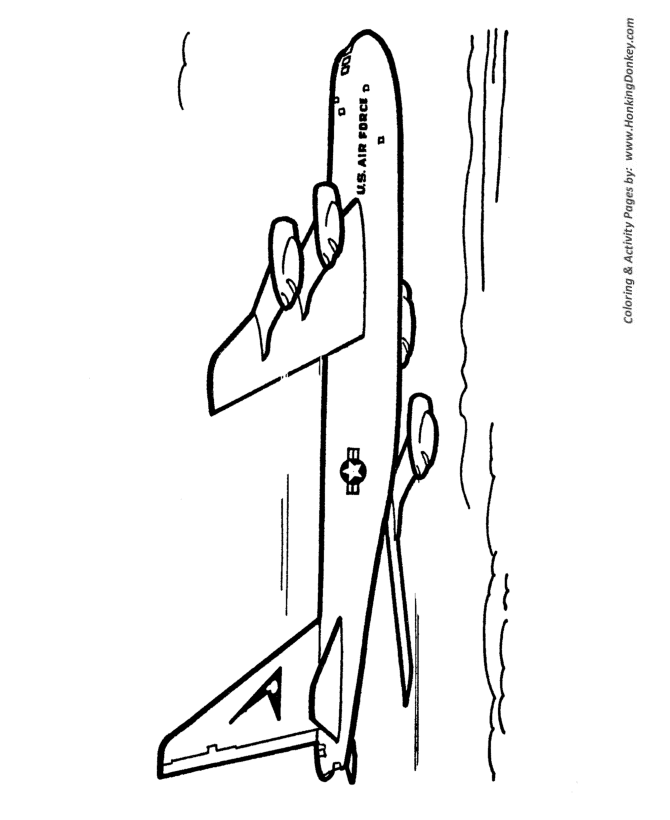 Armed Forces Day Coloring page | Air Force Bomber B52