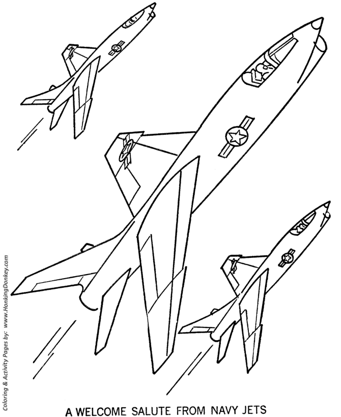Armed Forces Day Coloring page | Navy Jets