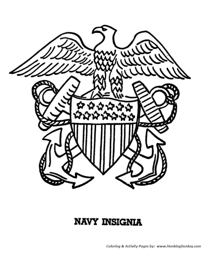 Armed Forces Day Coloring page | US Navy Insigina