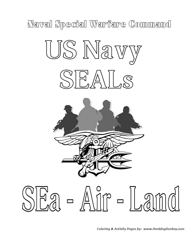 Armed Forces Day Coloring page | US Navy Seals - Insigne