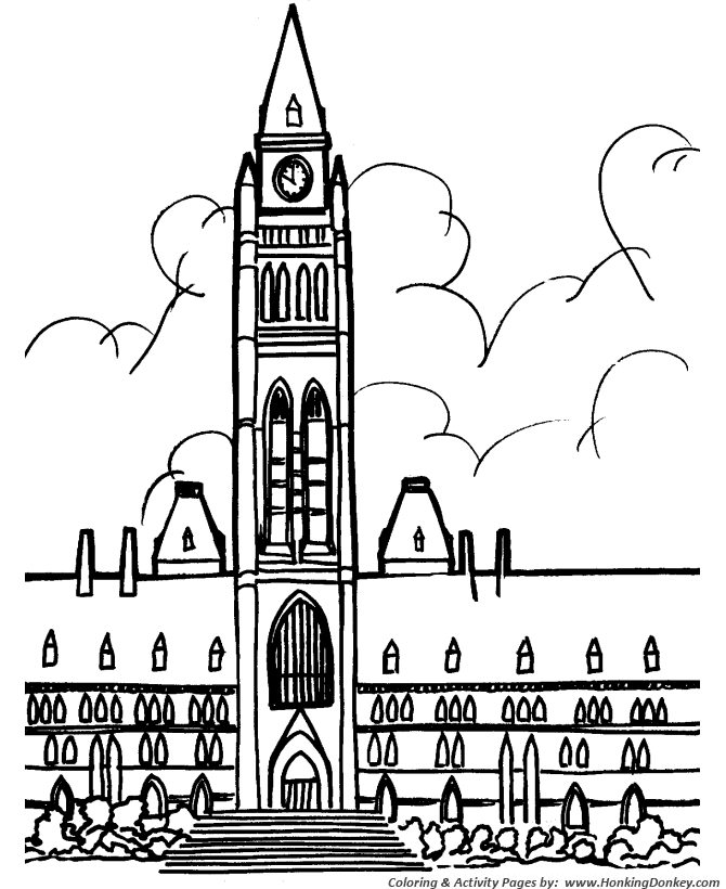 Canada Day Coloring page | Canada Parliament Building