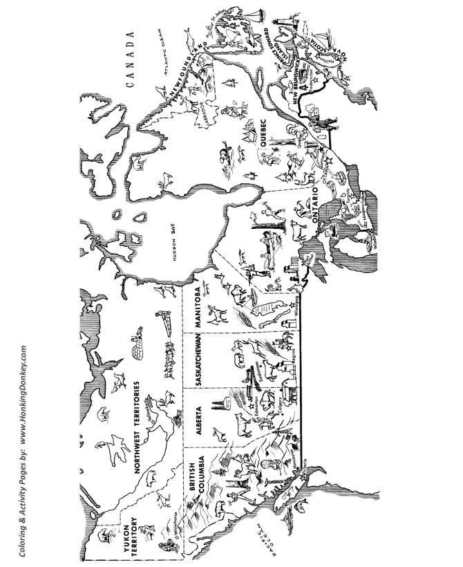 Canada Day Coloring page | Map of Canada