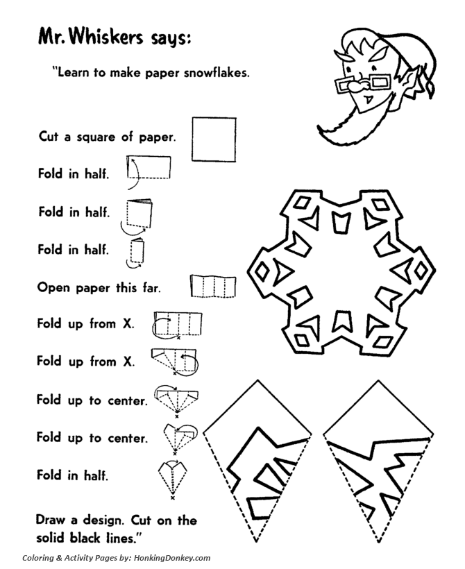 Cut-out Snowflakes Activity Sheet