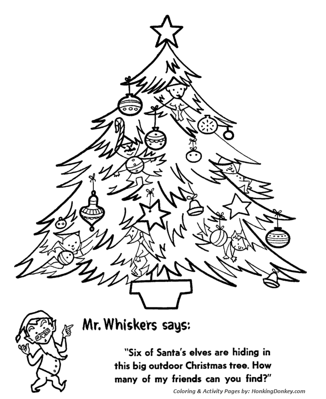 Find the Elves Coloring Activity Sheet