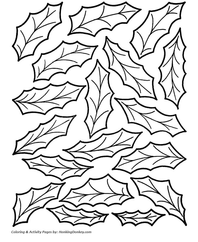 Holly Leaves cut-out Activity Sheet