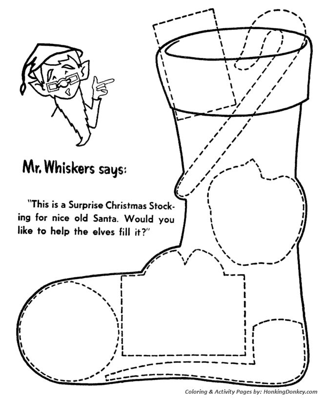 Christmas Stocking Cut and Paste Activity Sheet