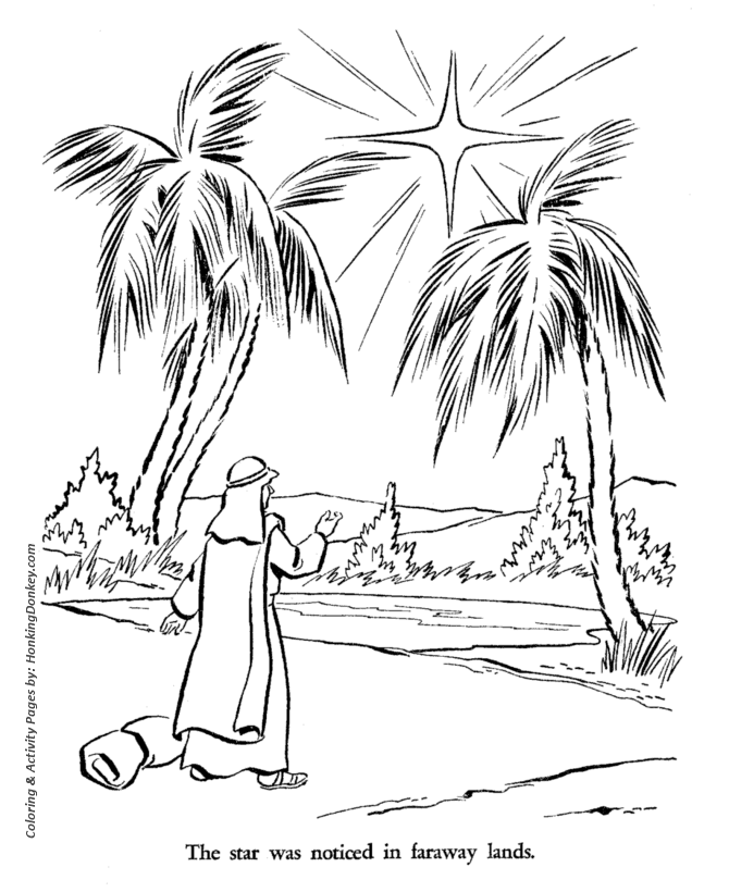Religious Christmas Bible Coloring Pages Star Page