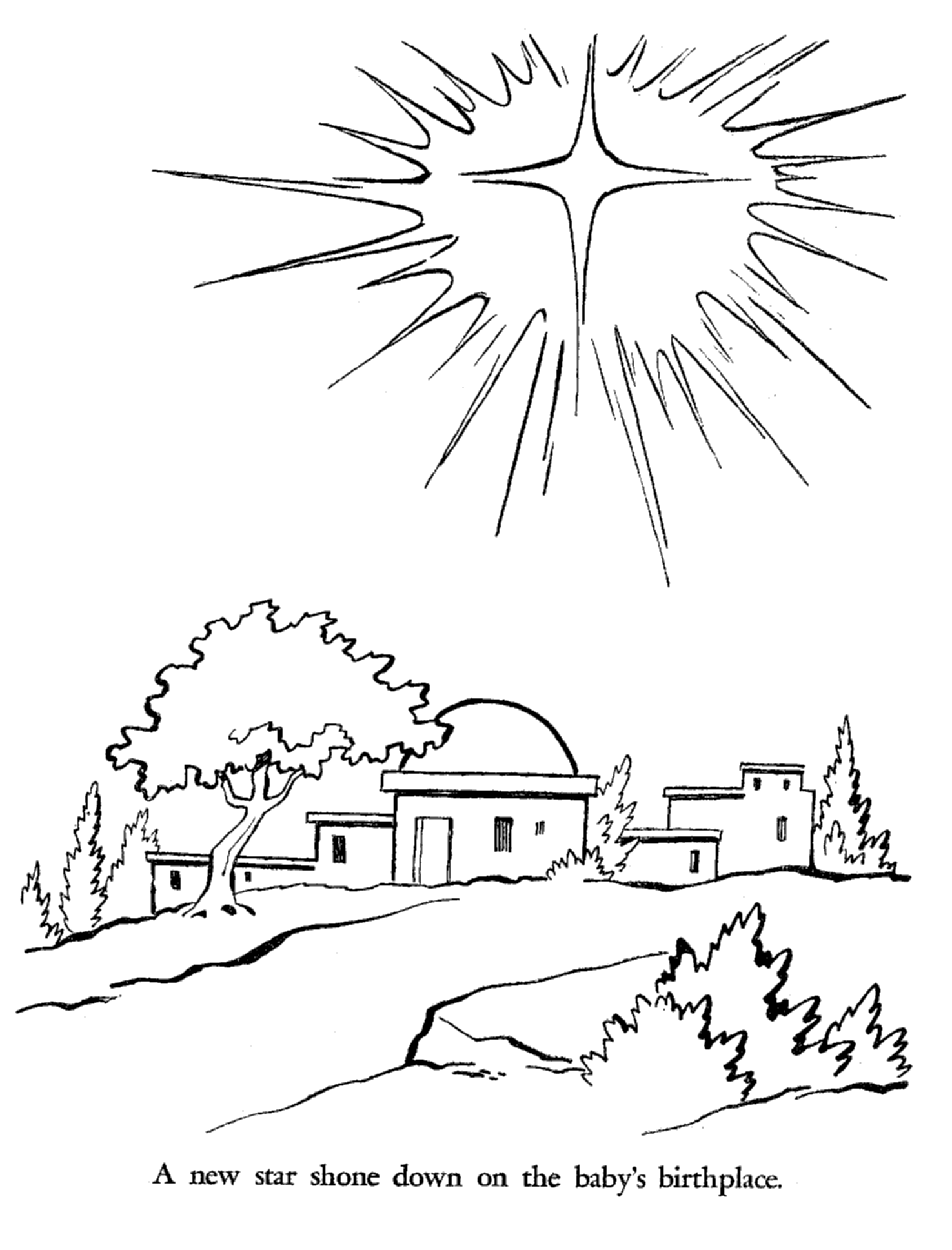 Religious Christmas Bible Coloring Pages - Star of Bethlehem Coloring