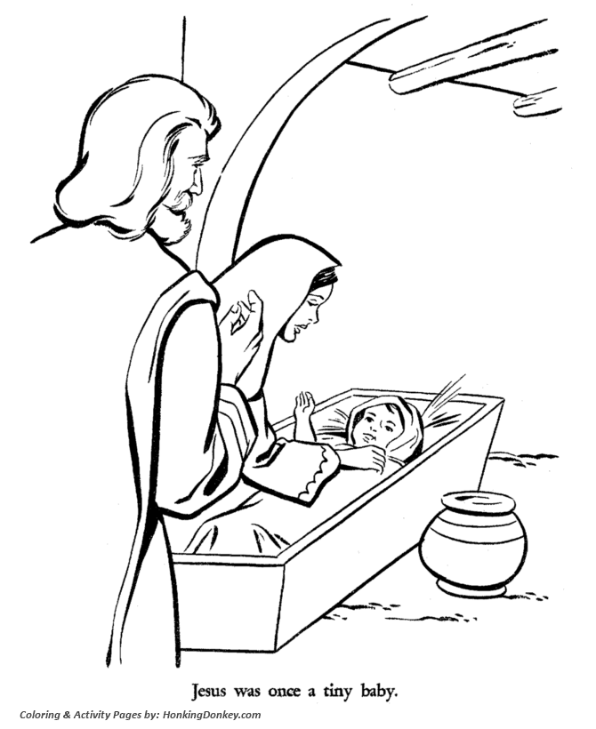 Christmas Bible Religious Coloring Page