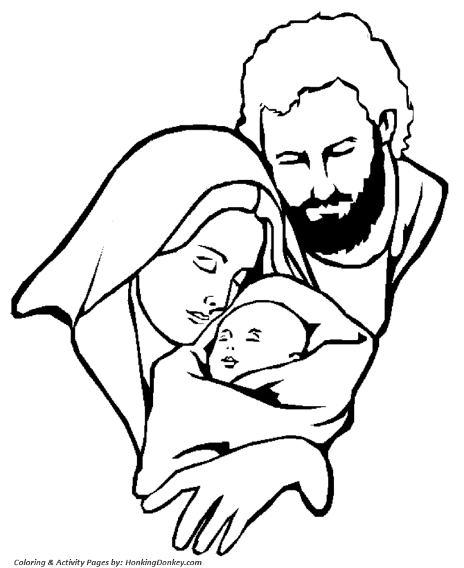 Christmas Bible Religious Coloring Page