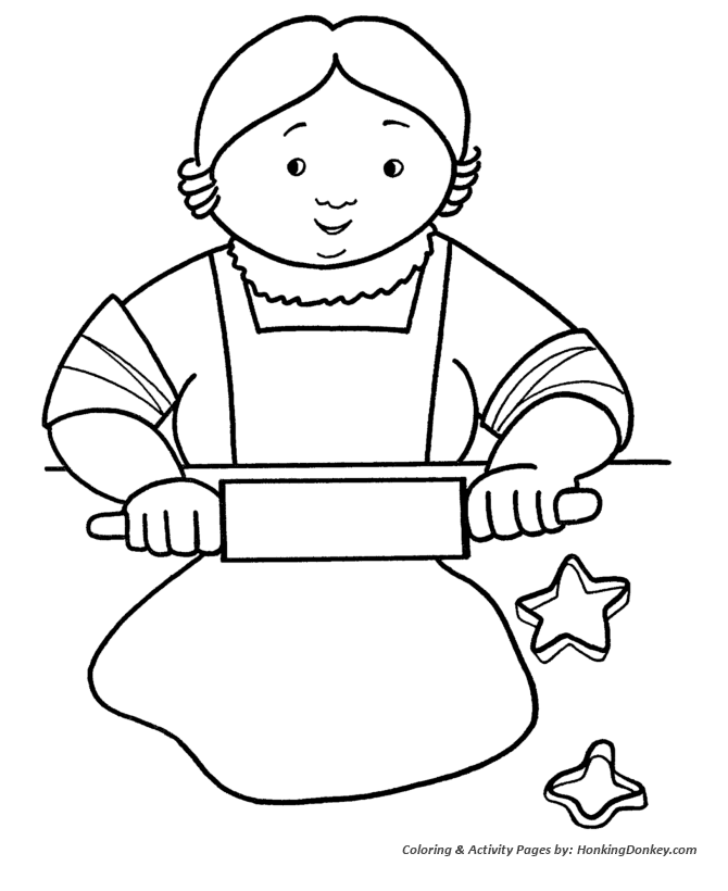 Christmas Cookies Coloring Sheet - Grandma's Christmas Cookies