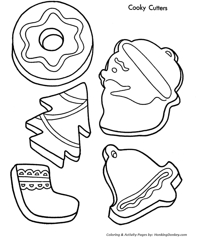 Christmas Cookies Coloring Pages - Christmas Cookie Shapes Christmas