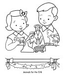 Christmas Nativity Decorations Coloring Pages
