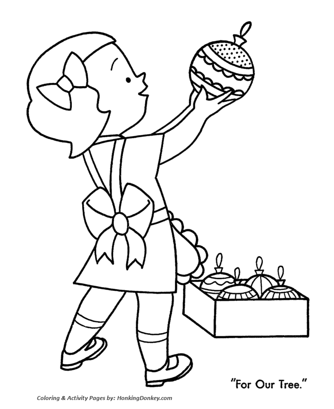 Christmas Tree Ornaments Coloring Page