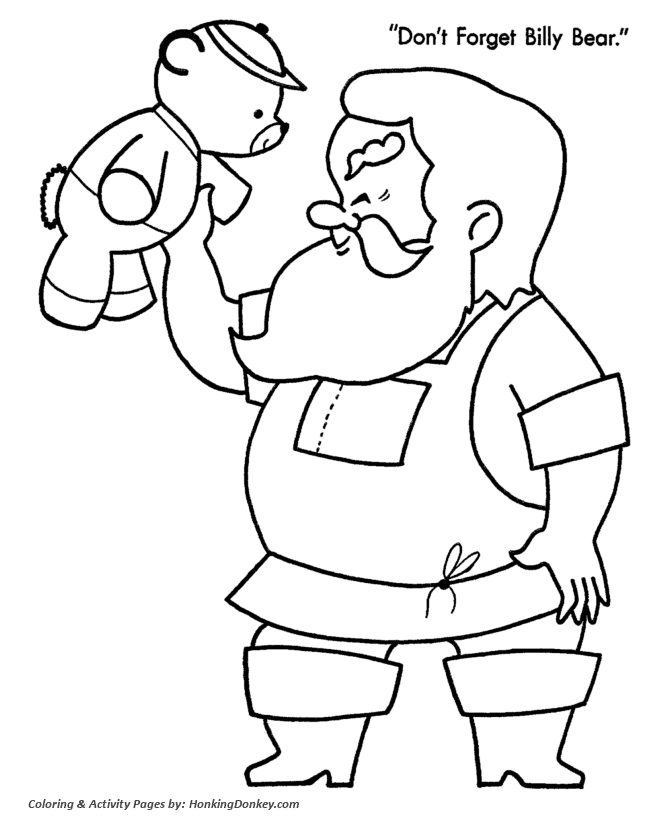 Christmas Eve Coloring Sheet - Santa makes toys