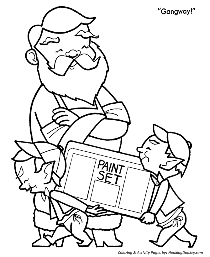 Christmas Eve Coloring Sheet - Santa is Watching