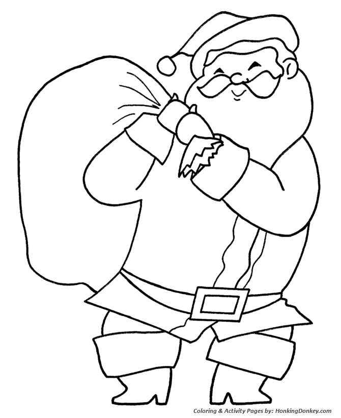 Christmas Eve Coloring Pages - Santa is Ready to Go Christmas Coloring