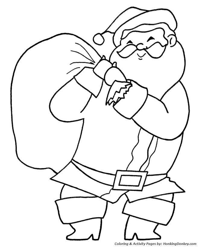 Christmas Eve Coloring Sheet - Santa is Ready to Go